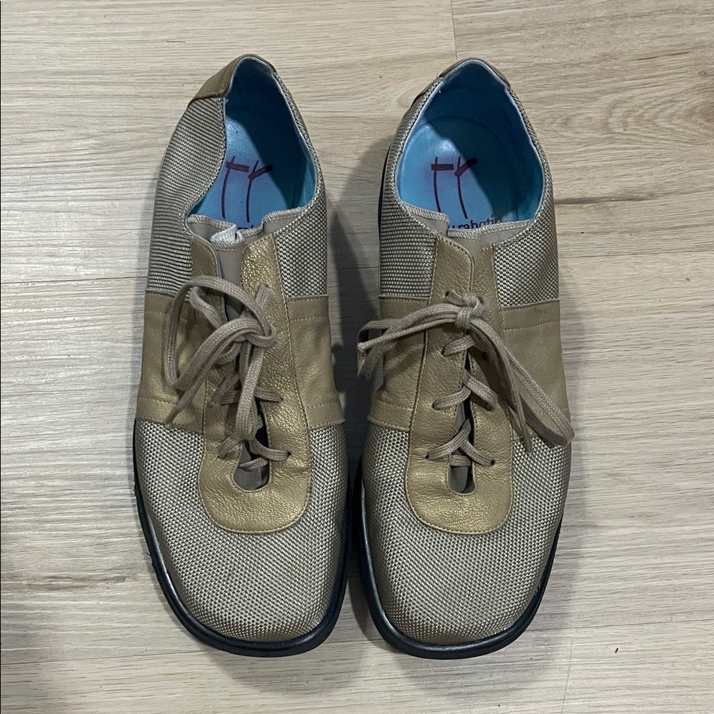 Thierry Rabotin Gold and Tan Sneakers